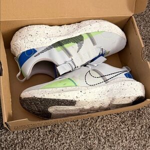 Nike White and Blue Athletic Shoes